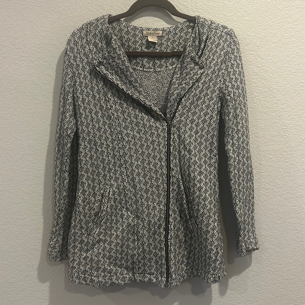 Lucky Brand Cardigan Jacket Black and White Size Small S